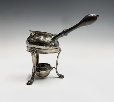 Lot 56 - A George II silver brandy pan, marks worn...
