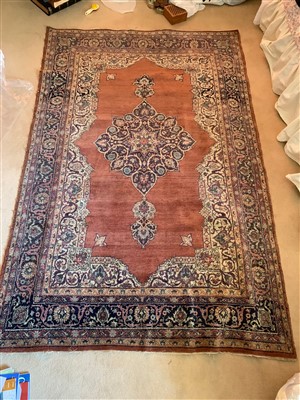 Lot 293 - A Tabriz rug, North West Persia, the madder...