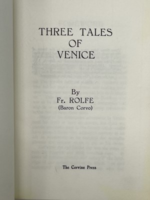 Lot 160 - BARON CORVO (Fr. Rolf). 'Three Tales of Venice,...