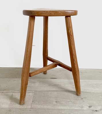 Lot 304 - A Robin Nance pine bar stool, the triangular...