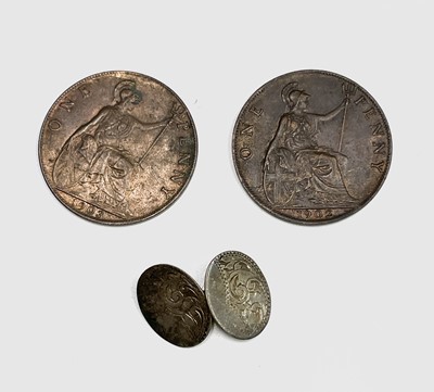 Lot 312 - An Edward VII penny 1903 EF and another 1902...
