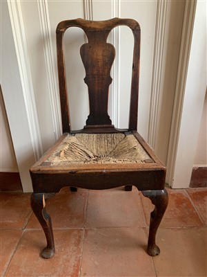 Lot 400 - An oak dining chair, 18th century, the shaped...