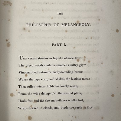 Lot 75 - T. L. PEACOCK. 'Philosophy of Melancholy, a...