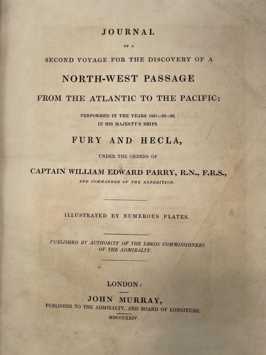 Lot 242 - Capt WILLIAM EDWARD PARRY. 'Journal of a...