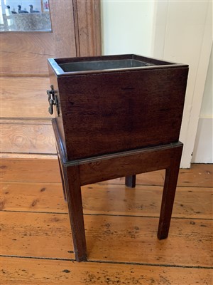 Lot 391 - A George III mahogany wine cooler, the square...