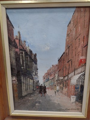 Lot 9 - Sheila TURNER (1941) Untitled street scene Oil...