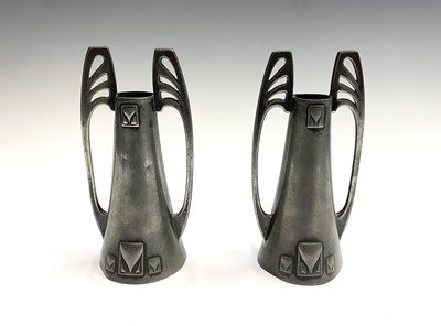 Lot 363 - A pair of WMF secessionist twin handled vases,...
