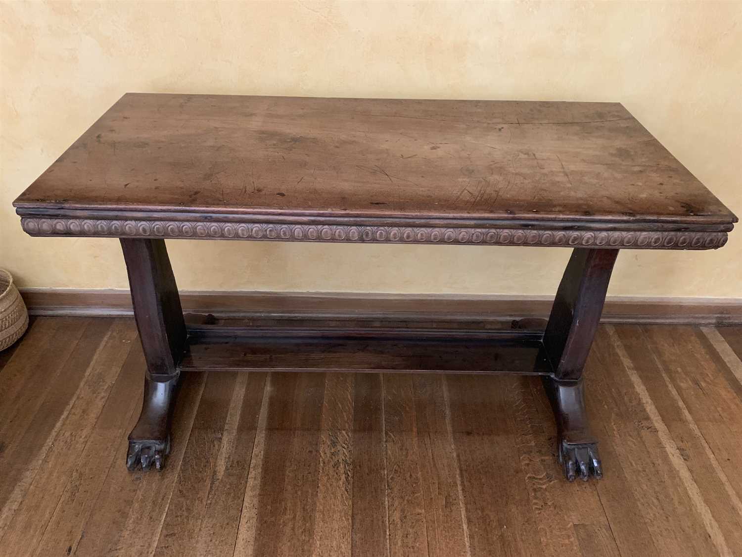 Lot 385 - An early 19th century mahogany library table,...