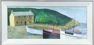 Lot 103 - Jack PENDER (1918-1998) Cove Boats Oil on...