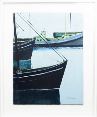 Lot 60 - Jack PENDER (1918-1998) Boats at Harbour Oil...