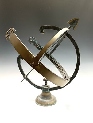 Lot 368 - A 20th century bronze armillary sphere. Height...