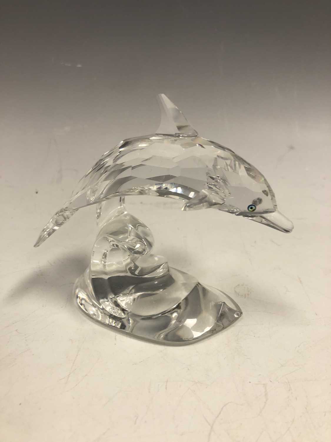 Lot 11 - Swarovski crystal glass dolphin figure, height...
