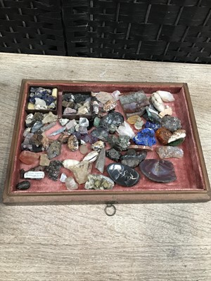 Lot 1 - A glazed table top display case containing a...
