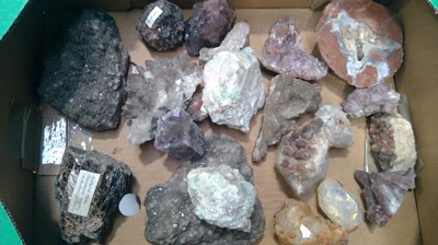 Lot 12 - A collection of minerals, some with...
