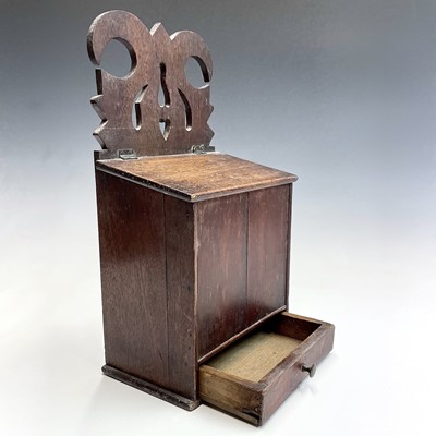 Lot 328 - A George III mahogany candle box, with fret...