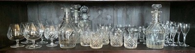 Lot 219 - Four cut glass decanters and an assortment of...