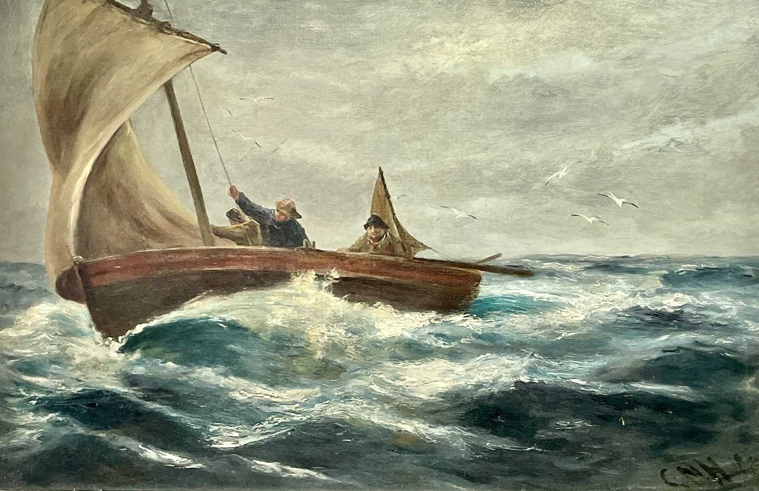 Lot 203 - Charles Napier HEMY (1841-1917) Fishing boat