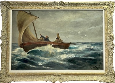 Lot 203 - Charles Napier HEMY (1841-1917) Fishing boat...