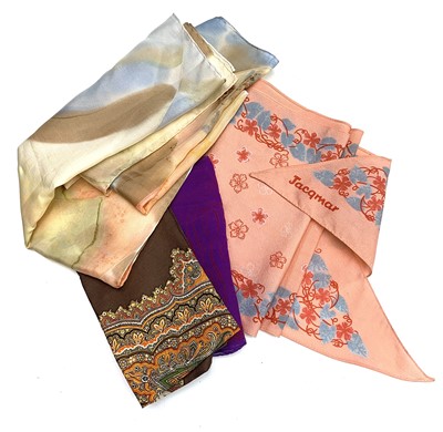 Lot 1047 - A Liberty silk pocket square, Jacqmar pointed...