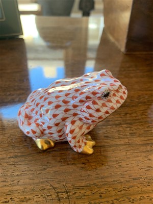 Lot 233 - A Herend porcelain frog.