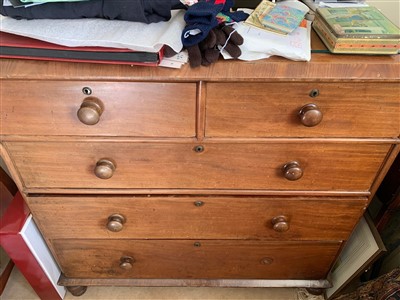 Lot 336 - A Victorian mahogany chest of drawers with two...