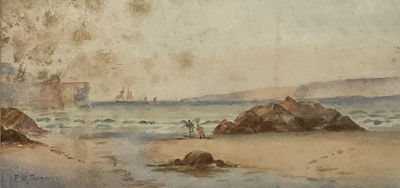 Lot 1400 - E M TRENERRY (XIX-XX) Harbour scene with...