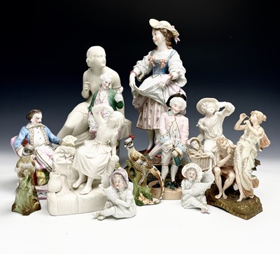 Lot 1129 - Twelve various Parian, bisque and glazed...