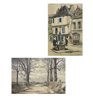 Lot 1439 - Rene LE FORESTIER (1903-1972) Town Square...