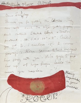 Lot 204 - Roger HILTON (1911-1975) A letter to Sandybugs...
