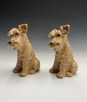 Lot 1086 - Two Sylvac fireside size seated terrier...