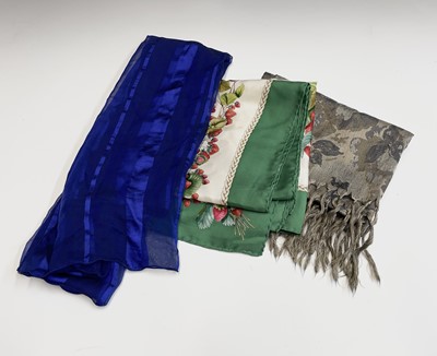 Lot 2830 - A Gucci printed silk scarf, fruit and...