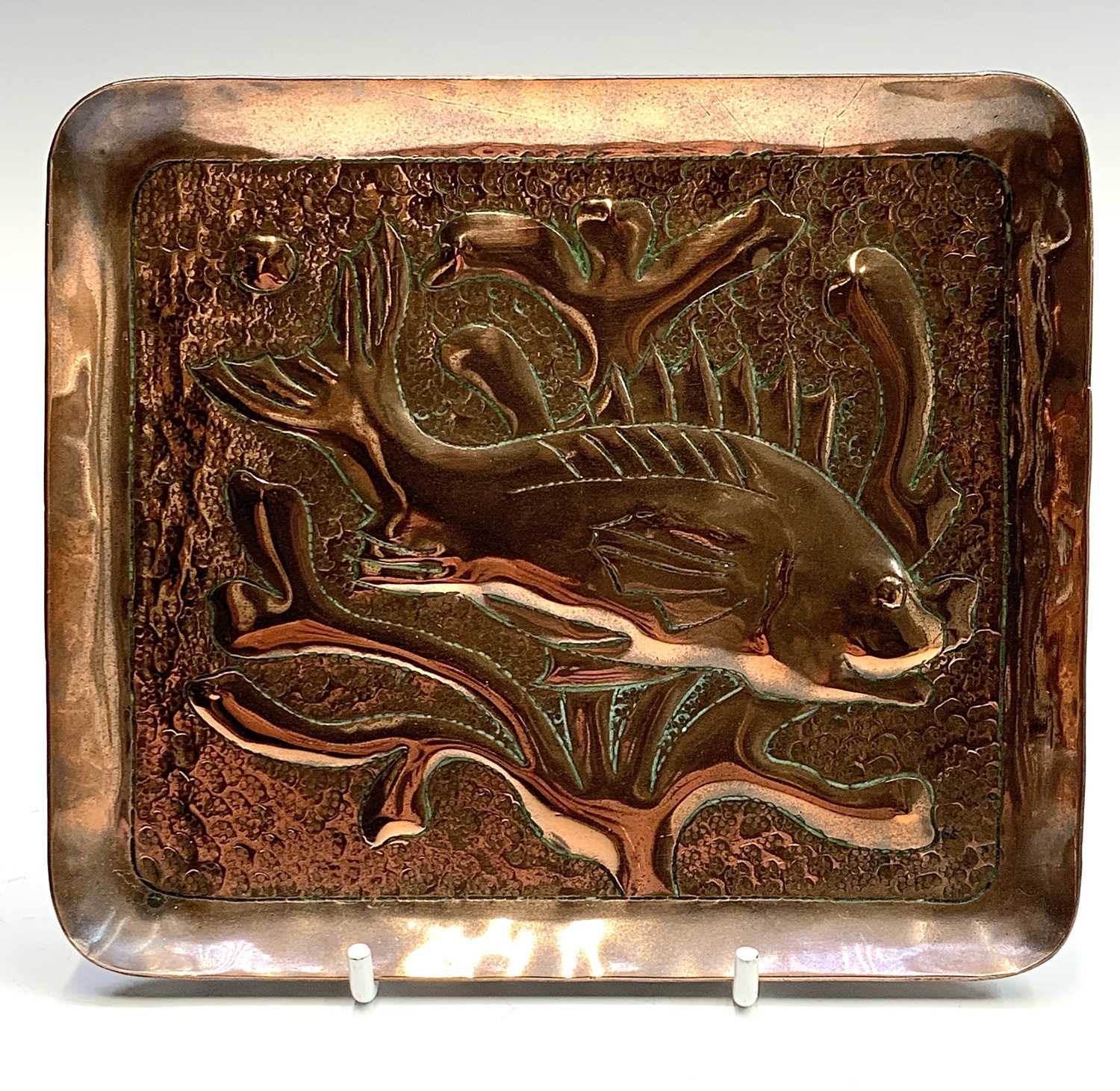 Lot 311 - A Newlyn copper rectangular small dish,...