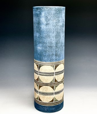 Lot 1089 - A Troika pottery tall cylindrical vase, the...