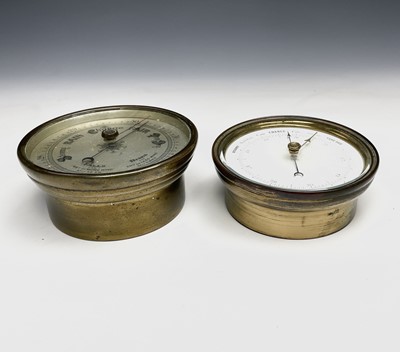 Lot 2927 - A Victorian brass cased aneroid barometer, the...