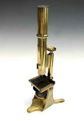 Lot 440 - A Victorian brass microscope, by Adie & Son,...