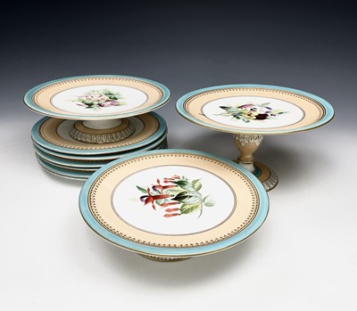 Lot 1111 - A Victorian Staffordshire dessert service...