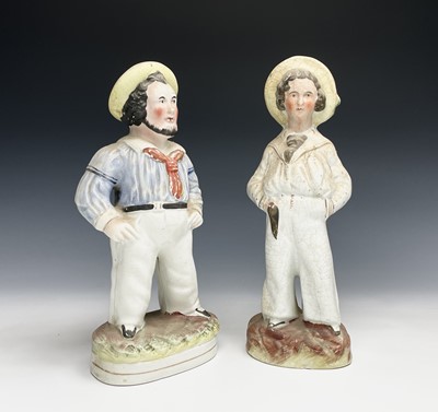 Lot 1112 - A Victorian Staffordshire pottery figure of a...