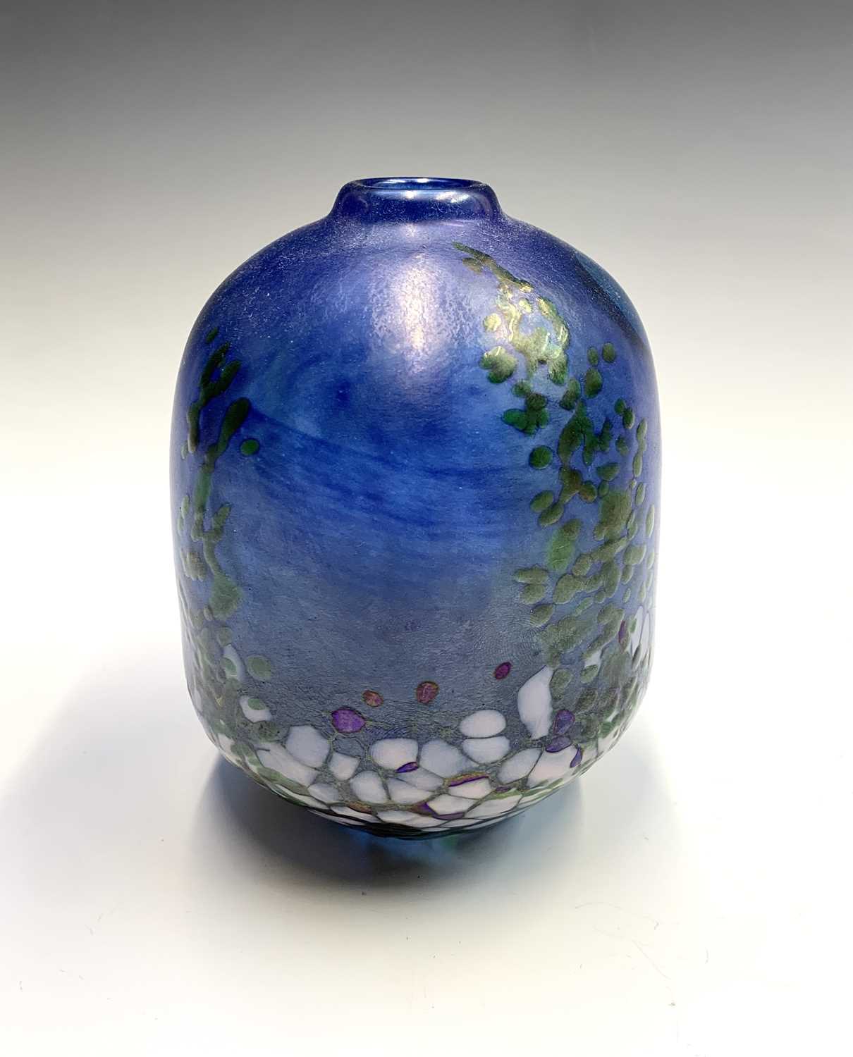 Lot 1116 - A Norman Stuart Clarke glass ovoid vase,...