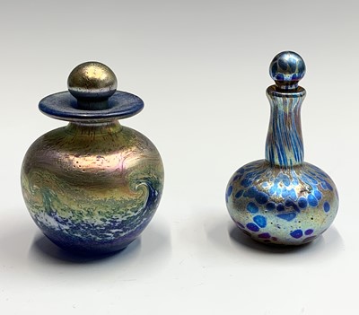 Lot 1118 - Two Norman Stuart Clarke iridescent glass...