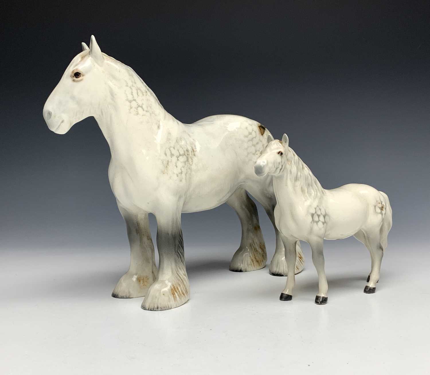 Lot 1106 - A Beswick pottery grey dappled Shire horse,