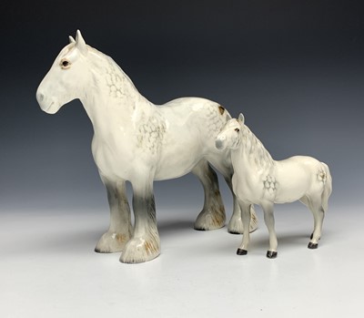 Lot 1106 - A Beswick pottery grey dappled Shire horse,...