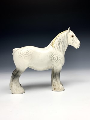 Lot 1106 - A Beswick pottery grey dappled Shire horse,...