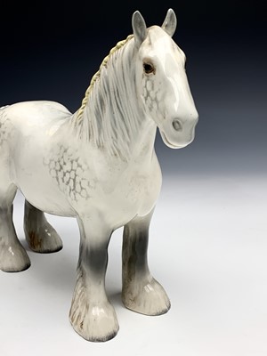 Lot 1106 - A Beswick pottery grey dappled Shire horse,...