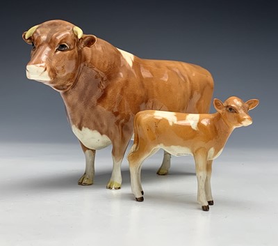 Lot 1123 - Five Beswick pottery animal figures, including...