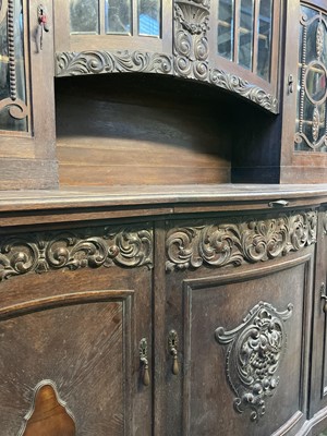 Lot 3251 - A Continental oak sideboard cabinet, circa...