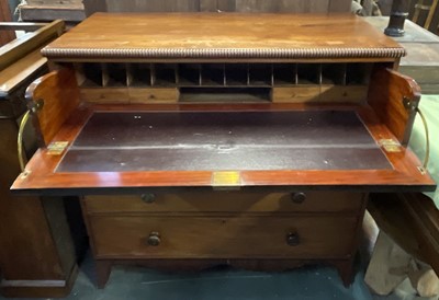 Lot 3255 - A Regency mahogany secretaire chest, with...