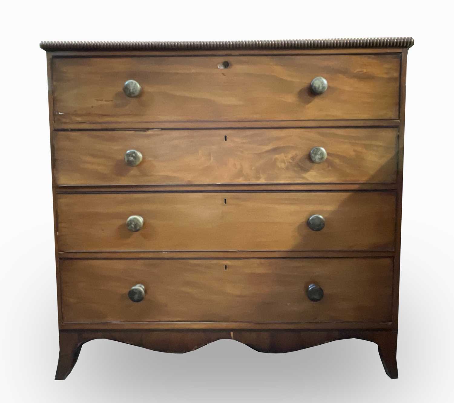 Lot 3255 - A Regency mahogany secretaire chest, with...