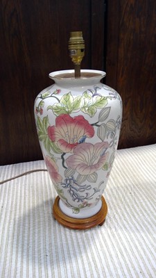 Lot 58 - Floral Ceramic Table lamp height 38cm