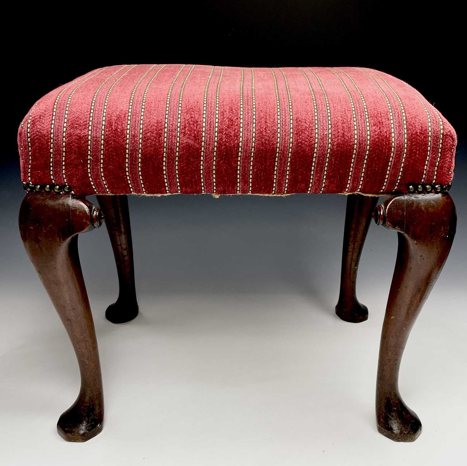 Lot 3074 - An 18th century style mahogany stool, with