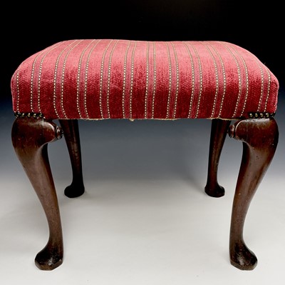 Lot 3074 - An 18th century style mahogany stool, with...